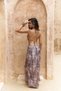 Gralorid Coffee Long Dress with Halter Neck Detail - 5