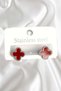 316L Steel Gold Color Engraved Detailed Clover Model Women's Earrings - 2