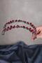 Red Alpha Shuttle Glass Crystal Stone Bridal Henna Crown - 3