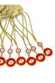 Gilded Dark Orange Metal Round Evil Eye Beaded Car Mirror Ornament Car Charm Evil Eye Protection - 2