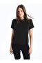 Xside Black Crew Neck Plain Short Sleeve Women's T-Shirt