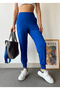 Women's Navy Blue High Waist Stretchy Jogger Sweatpants - 2