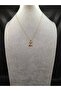 Gold Color Steel Letter Z Necklace and Earring Set - 2