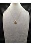 Gold Color Steel Letter m Necklace and Earring Set - 2
