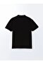 Vision Black Short Sleeve Combed Cotton Men's Polo Neck T-Shirt - 6