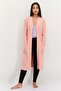 Women Textured Long Sleeves Robe, Pink