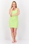 Women Embroidered Logo Sleepwear Mini Dress, Lime - 4