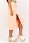 Women Ribbed Mini Skirt, Coral - 2