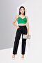 Women Regular Fit Straight Leg Solid Chino Pants, Navy - 2
