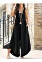 Women's Casual Long Viscose Jumpsuit with Straps and Pockets - 4