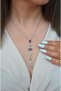 Multicolored Stone Y Necklace Steel - 7