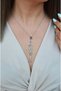 Multicolored Stone Y Necklace Steel - 8
