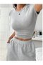 Women's Gray Baggy Battal Plus Size Sportswear Quality Loose Fit Stretchy Comfortable Fabric Sweatpants Bottomyustex - 4