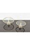 2-Piece Glass Round Serving Plate 20+25 cm - Presentation Cast Gold Frame and Cast Foot - 5