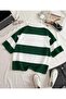 Unisex Green Oversize Polo Collar Zippered Segmented Polo T-Shirt - 2
