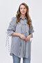 Women's Front Button Detailed Shirt - 10680Gml - Navy Blue