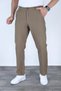 Men's Classic Comfortable Fit Linen Trousers Mink