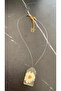Dried Yellow Daisy Square Frame Shaped Angel Gold Accessory Transparent Epoxy Necklace - 2