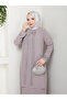 Anne Model Full Size Comfortable Fit Striped Patterned Stone Women's Dress 2024 - 4