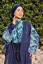 Viona Model Blue Waist Lace-Up Design Hijab Pareo - 2