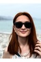 Black Matte Square Framed Black Glass Brand Model Unisex Sunglasses