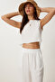 Tie Detailed Blouse Trousers Set Ecru Lrv0104 - 3