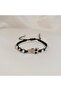 Handmade Crystal Owl Figured Pearl Detailed Black Macrame Bracelet-Adjustable Owl Bracelet - 4