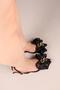 حذاء BOW Bow Satin Stiletto باللون الأسود - 2