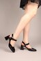Moros Blunt Toe Patent Leather Heeled Shoes Black - 3