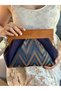 Patchwork, Chain-Strap Bag with Wooden Clasp, Clutch Bag, Hand Bag, Arm Bag, Shoulder Bag - 4
