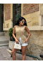 Women's Gold Button Detailed Linen Vest