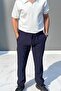 Men's Side Pockets Elastic Waist Lace-Up Comfortable Fit Fabric Relaxed Pants - 2
