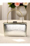 New Model Gold Color Shiny Patterned Chain Strap Handle Women's Evening Dress Bag Wedding Engagement Graduation - 2