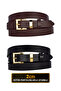 100% Genuine Leather Set of 2 Gold Color Set Buckle 2cm Women's Belt Dark Brown, Black_ Kare_Gold