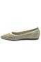 Feles Pointed Toe Stone Detailed Women's Ballerina Shoes Beige - 4