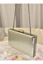 New Model Gold Color Shiny Patterned Chain Strap Handle Women's Evening Dress Bag Wedding Engagement Graduation - 5