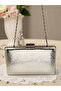New Model Gold Color Shiny Patterned Chain Strap Handle Women's Evening Dress Bag Wedding Engagement Graduation - 6
