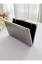 New Model Platinum Color Shiny Patterned Chain Strap Handle Women's Evening Dress Bag Wedding Engagement Graduation - 5