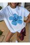 Unisex Floral Printed Combed Cotton Oversize T-Shirt