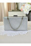 Dot Pattern Silver Gray Lame Color Women's Evening Dress Bag Wedding Engagement Graduation - 4