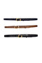 100% Genuine Leather Set of 3 Gold Color Suit Buckle 2cm Women's Belt Black, Navy, Brown_Kilt_Gold - 8