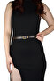 100% Genuine Leather Gold Color Suit Bridge Dark Brown Women's Belt 2cm Fits the Whole Outfit_Kr-Gld - 6