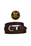 100% Genuine Leather Gold Color Suit Buckle Dark Brown Women's Belt 2cm Fits the Whole Outfit_Kilit
