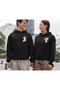 Eros Lover Couple Combination - Black Printed Oversize Hooded Sweatshirt - 2