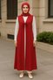 Medina Silk Tie Detail Hijab Vest, Multifunctional Use Pareo Beach Wear, Long Vest - 2