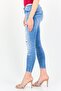 Women Cropped Fit Washed Stretchable Jeans, Light Blue - 2