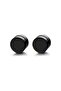 Magnet Trend Black Plain Round Women Men Unisex Steel Earrings 8mm 2 Pieces - 2
