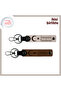 Personalized Gift with Lover's Name – Moon Star Themed Leather Keychain Set, Powder-Brown