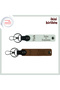 Special Gift for Sparkling Special Turkish Text Themed First Name Surname Written Keychain Set, White-Brown