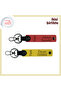 Turkish Text Patterned Personal Leather Keychain, Pomegranate Flower-Yellow, Thank You Uncle